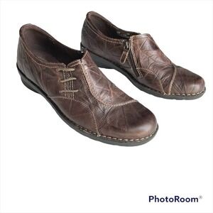 Clarks Bendables Nikki Leather Slip On Loafer Brown Size 11M Comfort